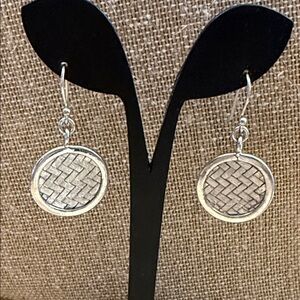 Silver-Tone Woven Circle Drop Earrings - Women Jewelry sterling 925